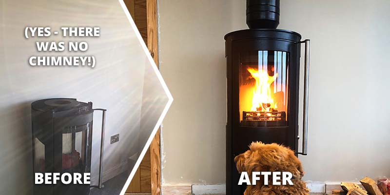 Fitting a Wood Burning Stove in a Property with No Chimney