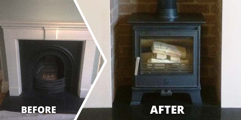 Converting Open Fire To A Wood Burning Stove in Exeter